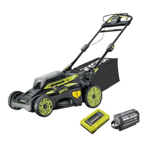 Tondeuse tractée RYOBI 36V MaxPower Brushless - coupe 51 cm - 1 batterie 6.0Ah - 1 chargeur rapide - RY36LMX51A-160