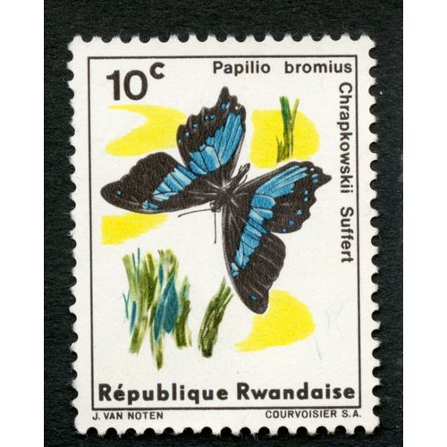 Timbre Non Oblitéré République Rwandaise, Papilio Bromius, 10c