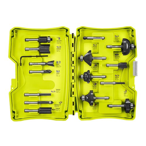 Coffret 15 fraises panachées RYOBI queue de diamètre 6mm RAKRBS15