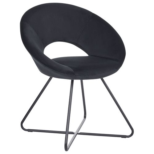 Chaise De Salle À Manger Velours Noir Rachel