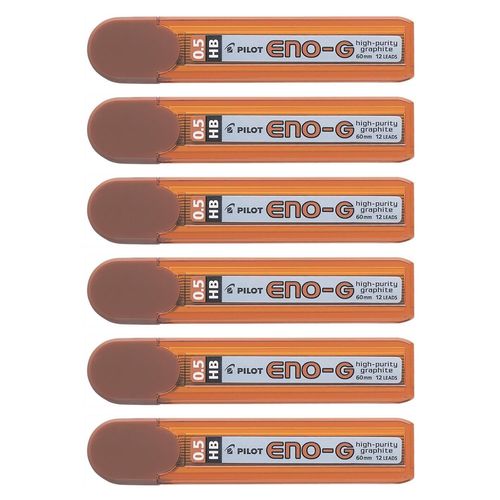 Pilot Lot De 6 Etuis 12 Mines Eno Hb 0.5 Mm