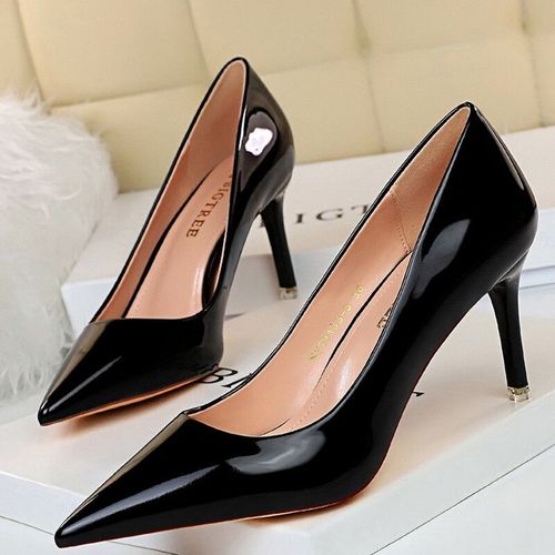 Bigtree-Escarpins En Cuir Verni Pour Femmes,Chaussures À Talons Hauts,Escarpins De Base,Chaussures De Mariage,Talons Aiguilles,Grande Taille 43