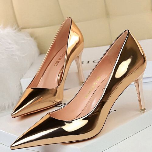 Bigtree-Escarpins En Cuir Verni Pour Femmes,Chaussures À Talons Hauts,Escarpins De Base,Chaussures De Mariage,Talons Aiguilles,Grande Taille 43