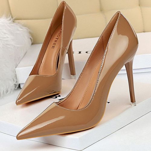 Bigtree-Escarpins En Cuir Verni Pour Femmes,Chaussures À Talons Hauts,Escarpins De Base,Chaussures De Mariage,Talons Aiguilles,Grande Taille 43