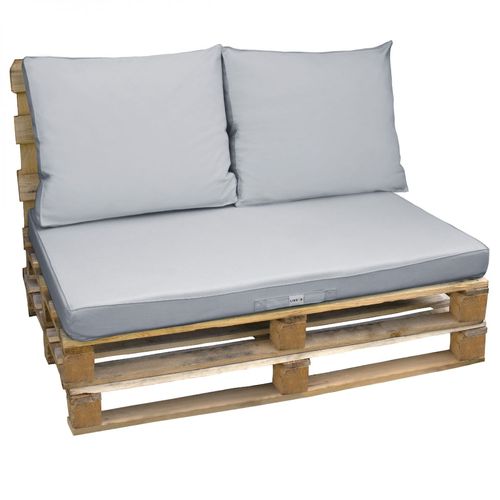 Linxor - Kit De Coussins Et Assise Déhoussables Pour Palette - Gris Clair