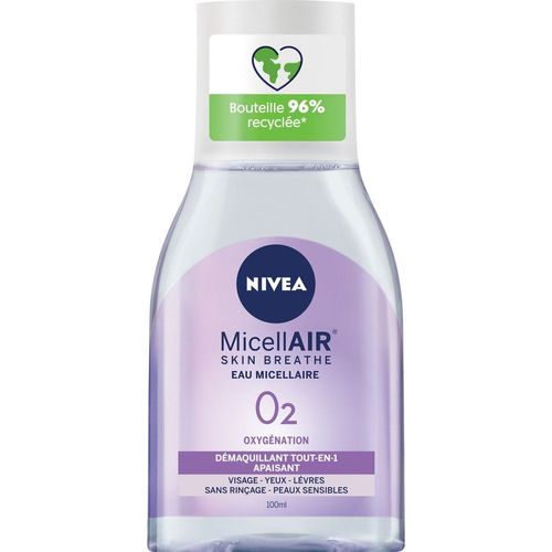 Nivea - Micellair - Eau Démaquillante Peaux Sensibles Démaquillant Micellaire Format Voyage 100 Ml 