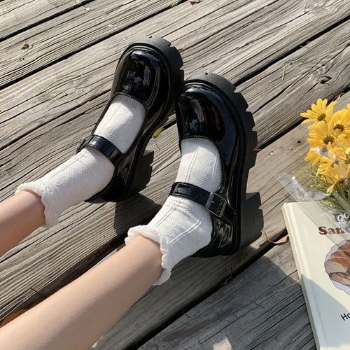 Lolita-Chaussures À Plateforme Et Talons Mary Janes Pour Femme,Souliers Vintage De Style Japonais,Blancs,43