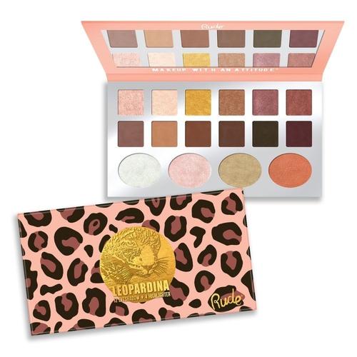 Rude Cosmetics - Rude Leopardina 12 Eyeshadow + 4 Highlight Palette Fard À Paupières Palette Fard À Paupières 29 G 