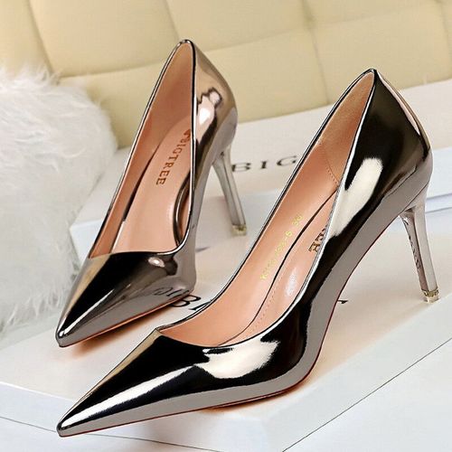Bigtree-Escarpins En Cuir Verni Pour Femmes,Chaussures À Talons Hauts,Escarpins De Base,Chaussures De Mariage,Talons Aiguilles,Grande Taille 43