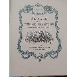 Eloges de la cuisine française d'Edouard Nignon - Menu Fretin