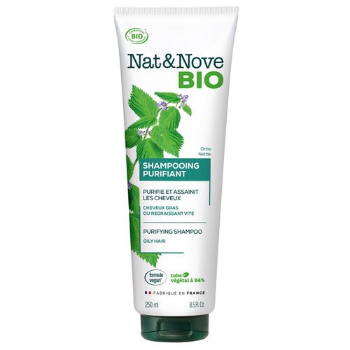 Nat&nove Bio - Shampooing Purifiant Certifié Bio Cheveux Gras 250 Ml 