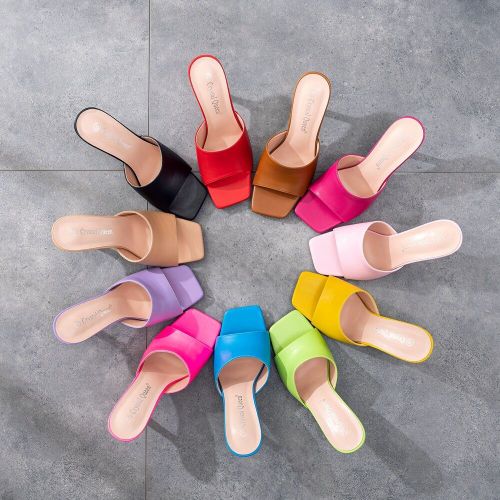 Mules À Talons Hauts 9cm Pour Femmes,Sandales D'été Fétiches,Pantoufles Stiletto,Bal De Promo,Plateforme,Strip-Teaseuse,Chaussures Couleur Bonbon - 35