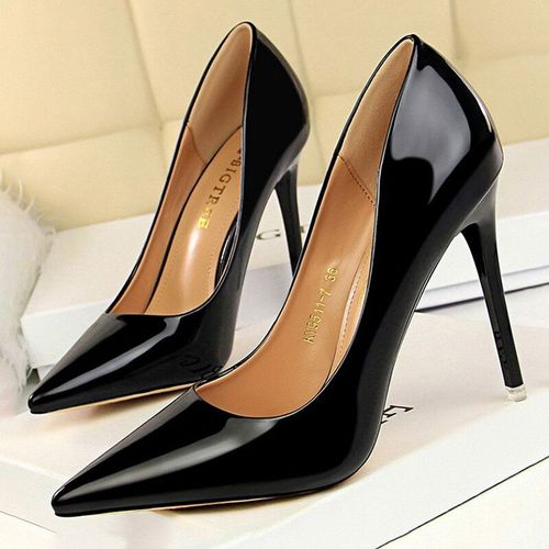 Bigtree-Escarpins En Cuir Verni Pour Femmes,Chaussures À Talons Hauts,Escarpins De Base,Chaussures De Mariage,Talons Aiguilles,Grande Taille 43