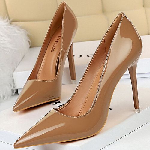 Bigtree-Chaussures En Cuir Verni Pour Femme,Escarpins À Talons Aiguilles,Chaussures De Mariage Rouges,10.5 Cm,Patients,2021