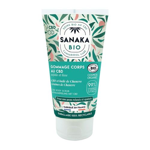 Sanaka Bio - Gommage Corps Cbd&chanvre - Certifié Bio Cosmos 150ml 