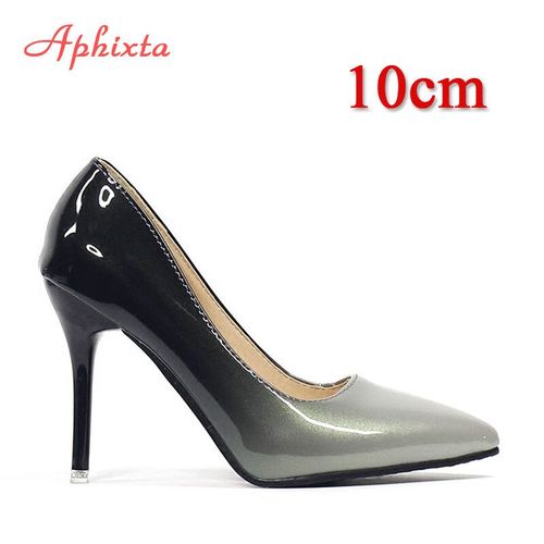 Aphfête Ta-Chaussures À Talons Fins En Cuir Verni Pour Femme,Super Hauts,Fleurs Roses,Grande Taille 48,