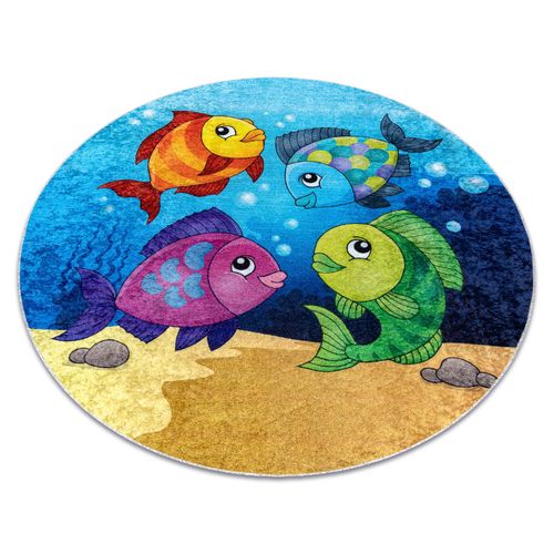 Cercle 80 Cm Tapis Lavable Junior 51594.801 Cercle Poissons, Océan Pour Les Enfants Antidérapant - Bleu