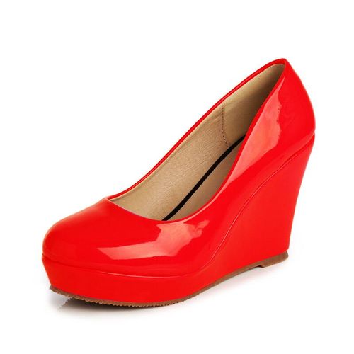 Chaussures Lihuamaochaussures Escarpins Roses En Cuir Verniespadrilles Compenséesplateformetalons Hautstravailixmariagepour Femme