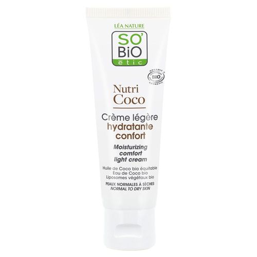 So Bio Etic - Crème Légère Hydratante¹ Confort, Peauxnormales À Sèches, Nutri Coco 50 Ml 