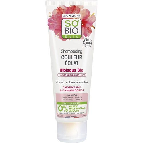 So Bio Etic - Shampooing Cheveux Colorés Ou Méchés, Hibiscus Bio&acide Laurique De Coco 250 Ml 