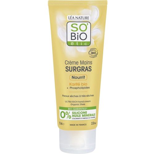 So Bio Etic - Crème Mains Surgras, Nourrit, Karité Bio 75 Ml 