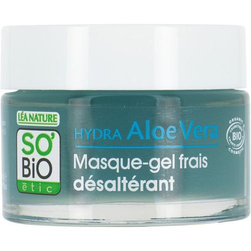 So Bio Etic - Masque-Gel Frais Désaltérant, Tous Types De Peaux, Hydra Aloe Vera Masque Gel 50 Ml 