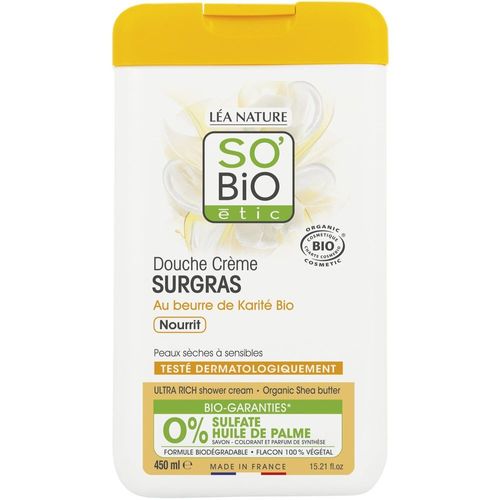 So Bio Etic - Douche Crème Surgras, Au Beurre De Karité Bio, Nourrit 450 Ml 