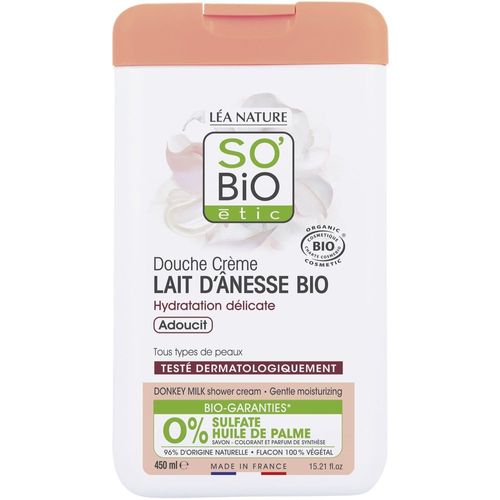 So Bio Etic - Douche Crème Lait D'ânesse Bio, Hydratation¹ Délicate, Adoucit 450 Ml 