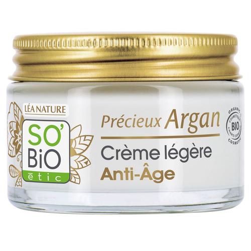 So Bio Etic - Crème Légère Anti-Âge Jour, Précieux Argan Visage 50 Ml 