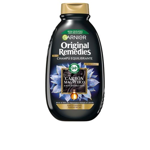 Garnier- Original Remedies Shampoing Au Charbon Magnétique Garnier Tonique Pour Les Cheveux 250 Ml 