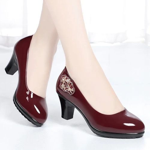 Chaussures Escarpins Classiques En Cuir Pu Pour Femmeschaussures Talons Carrésà Enfilersexypour Fête Et Boîte De Nuitbleub6052d