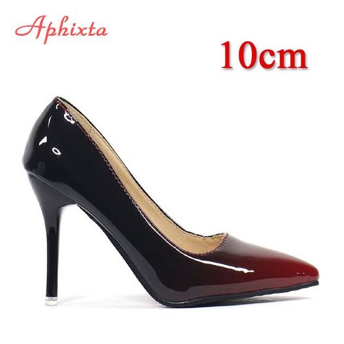 Aphfête Ta-Chaussures À Talons Fins En Cuir Verni Pour Femme,Super Hauts,Fleurs Roses,Grande Taille 48,