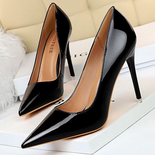 Bigtree-Escarpins En Cuir Verni Pour Femmes,Chaussures À Talons Hauts,Escarpins De Base,Chaussures De Mariage,Talons Aiguilles,Grande Taille 43