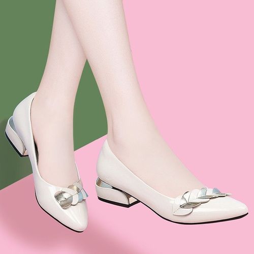 Chaussures Escarpins En Cuir Verni Talons Bas Pour Femmechaussures De Bureaubateaucuir Oral Eluirritationprintemps3cmmd7