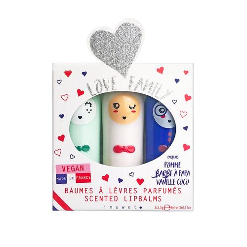 Inuwet - Coffret Trio Baumes À Lèvres Love Family" Baumes 1 Unité" 