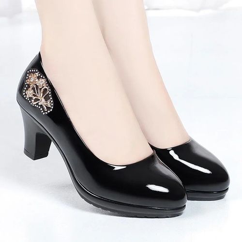 Chaussures Escarpins Classiques En Cuir Pu Pour Femmeschaussures Talons Carrésà Enfilersexypour Fête Et Boîte De Nuitbleub6052d