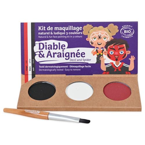 Namaki - Kit 3 Couleurs Diable&araignée Maquillage De Déguisement 3 Fards : Rouge, Blanc, Noir 8 G 