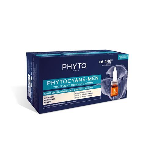 Phyto - Phytocyane Men Traitement Antichute Homme Chute Sévère, Cheveux Clairsemés Sérum Capillaire 12 Un 