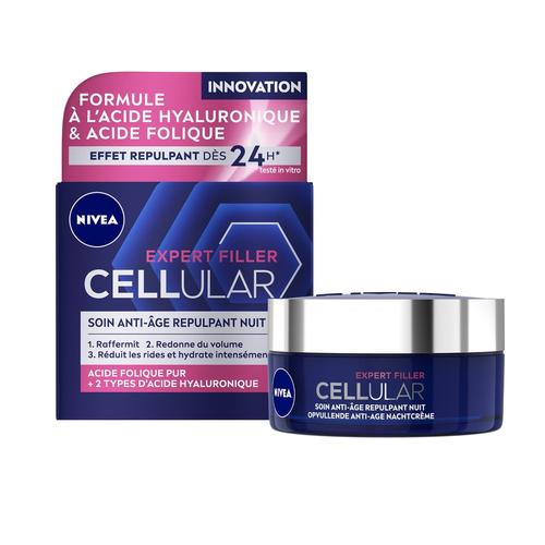 Nivea - Cellular Expert Filler - Soin Nuit Anti-Âge Repulpant 50 Ml Visage Anti-Âge Femme 