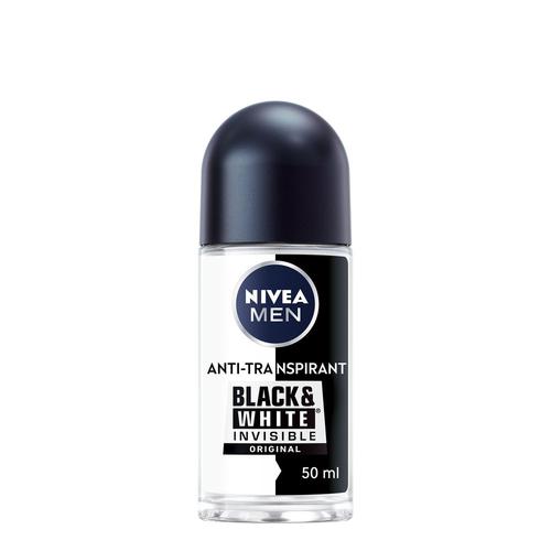 Nivea - Black&white - Déodorant Bille Anti-Transpirant 48h Homme 50 Ml 