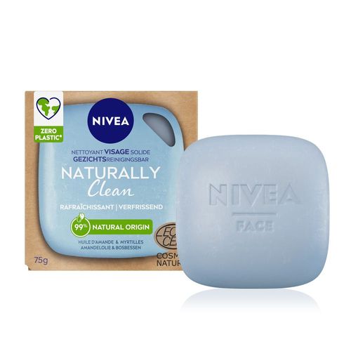 Nivea - Naturally Clean - Rafraîchissant Huile D'amande&myrtille Nettoyant Visage Solide 75 G 