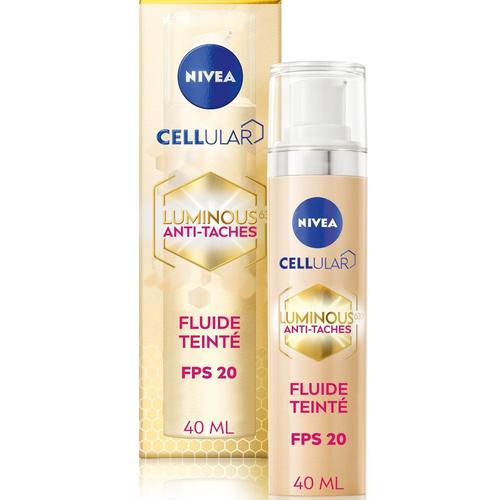 Nivea - Cellular Luminous 630 - Fluide Teinté Jour Anti-Tâches Fps20 Visage Anti-Tâches Brunes 40 Ml 