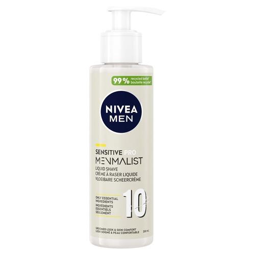 Nivea - Sensitive Pro Menmalist - Crème À Raserpour Homme Raser Peaux Sensibles Uniquement 10 Ingrédients 200 Ml 