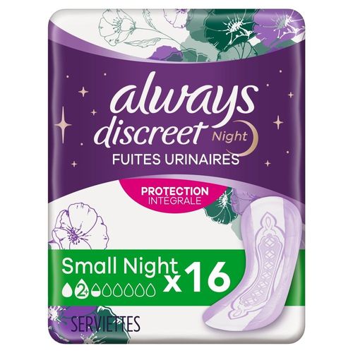 Always - Always Discreet Serviettes Pour Fuites Urinaires Small Night X16 16 Un 