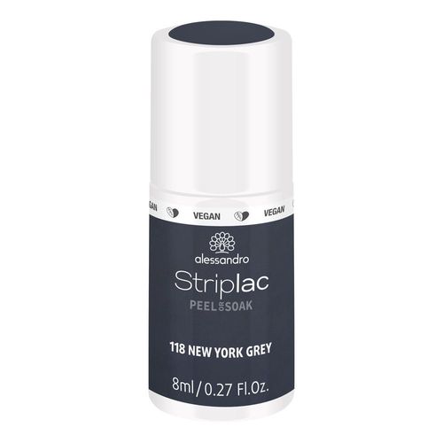 Alessandro - Striplac Peel Or Soak New York Grey 8 Ml Vernis Semi-Permanent Led Longue Tenuestriplac Striplac Peel Or Soak New York Grey 8 Ml 