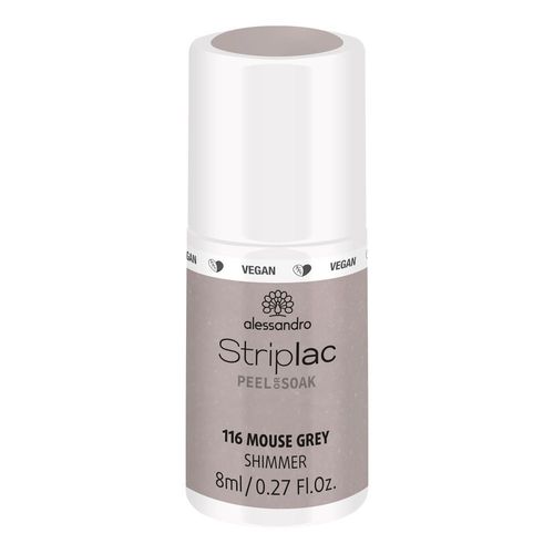Alessandro - Striplac Peel Or Soak Mouse Grey Shimmer 8 Ml Vernis Semi-Permanent Led Longue Tenuestriplac Striplac Peel Or Soak Mouse Grey Shimmer8 Ml 
