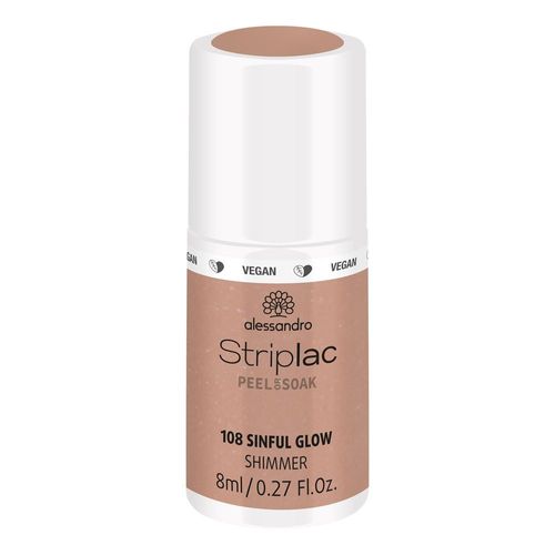 Alessandro - Striplac Peel Or Soak Sinful Glow Shimmer 8 Ml Vernis Semi-Permanent Led Longue Tenuestriplac Striplac Peel Or Soak Sinful Glow Shimmer 8 Ml 
