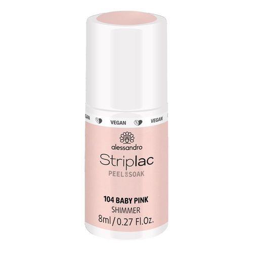 Alessandro - Striplac Peel Or Soak Baby Pinkshimmer8 Ml Vernis Semi-Permanent Led Longue Tenuestriplac Striplac Peel Or Soak Baby Pink Shimmer8 Ml 