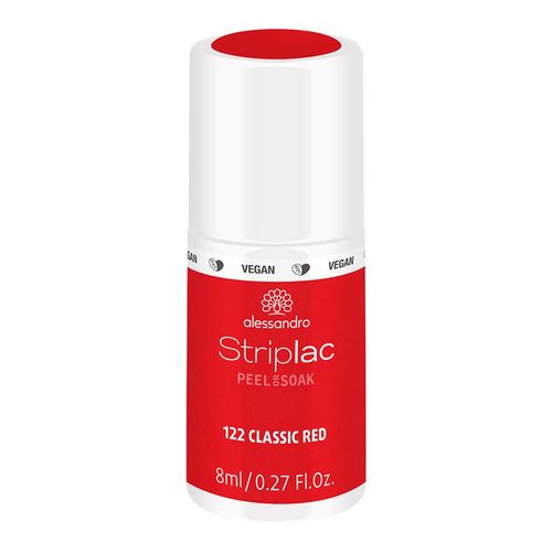 Alessandro - Striplac Peel Or Soak Classic Red 8 Ml Vernis Semi-Permanent Led Longue Tenuestriplac Striplac Peel Or Soak Classic Red 8 Ml 
