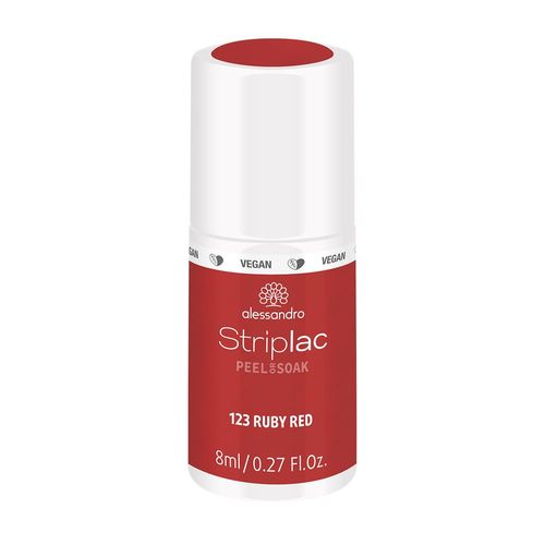 Alessandro - Striplac Peel Or Soak Ruby Red 8 Ml Vernis Semi-Permanent Led Longue Tenuestriplac Striplac Peel Or Soak Ruby Red 8 Ml 